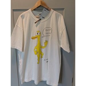 NWT WHOLE x Daniel Johnston Duck You Graphic‎ T Shirt Men's White Size L